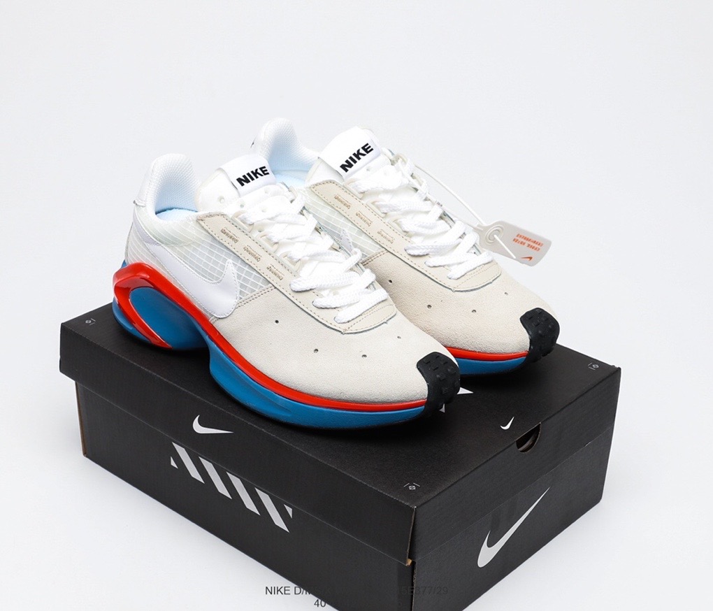 Nike D-MS-X Waffle White Red Blue Shoes - Click Image to Close